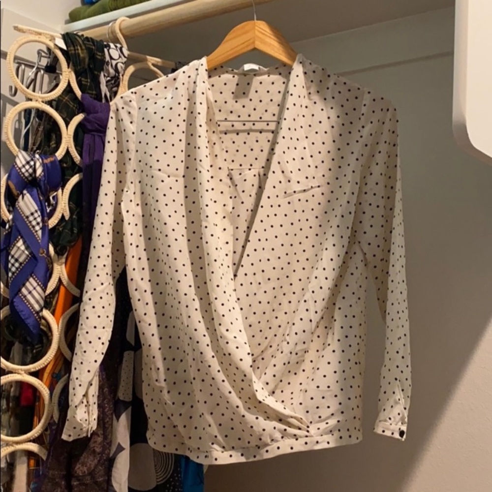 Club Monaco Khalila Polka Dot Silk Blouse - Picture 5 of 8